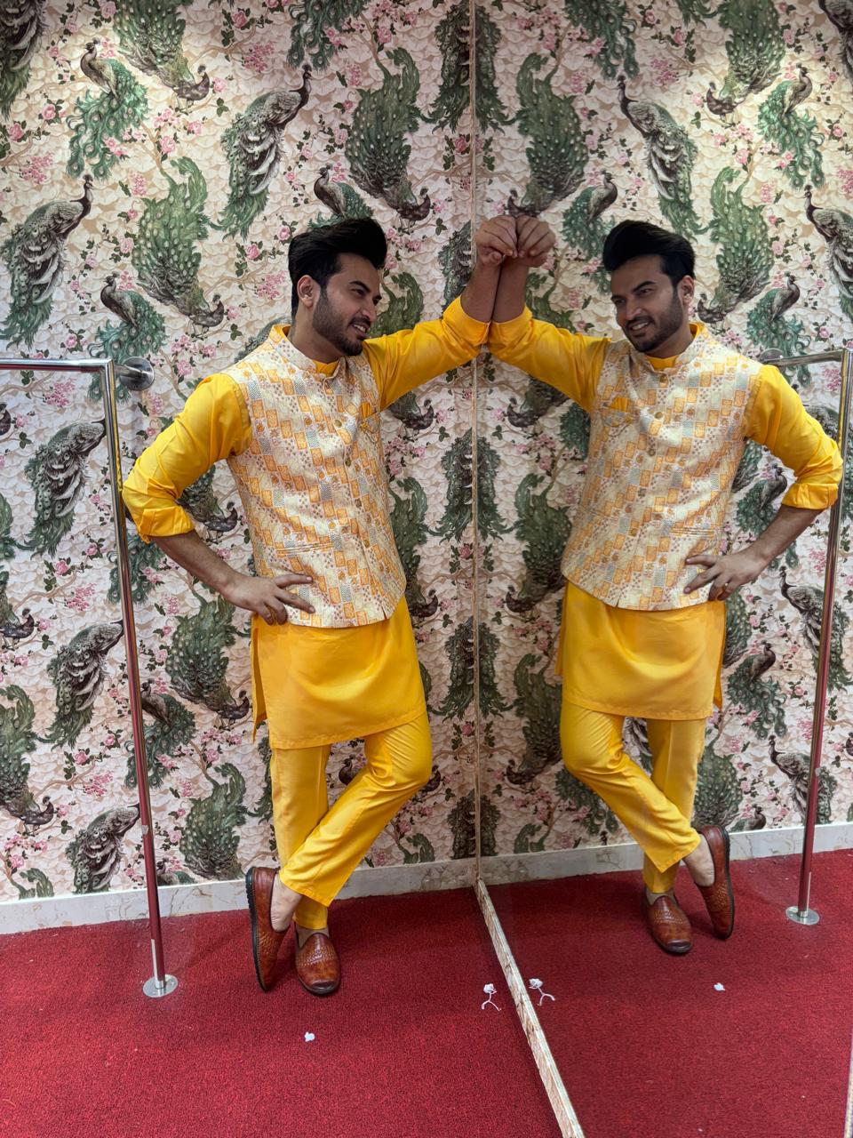 Haldi Paper Silk Kurta